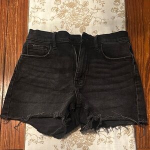 Just USA Black Raw-Hem High-Rise Jean Shorts